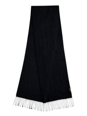 Coach Black Wool And Cashmere Fringe Scarf-EUC